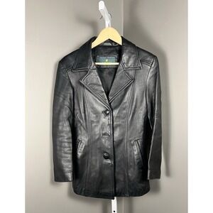 Vintage Romedendo by Rome SZ 46 Black Leather Jacket Blazer S Italy